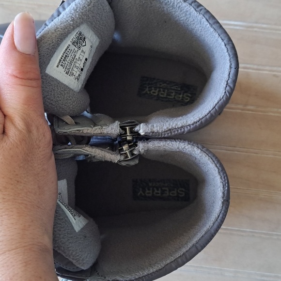 Sperry Saltwater Nylon Duck Boots Gray Quilted Water Resistant Snow Rain - Picture 7 of 11